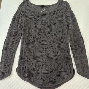 Jeanne Pierre Charcoal Knit Top. Gray